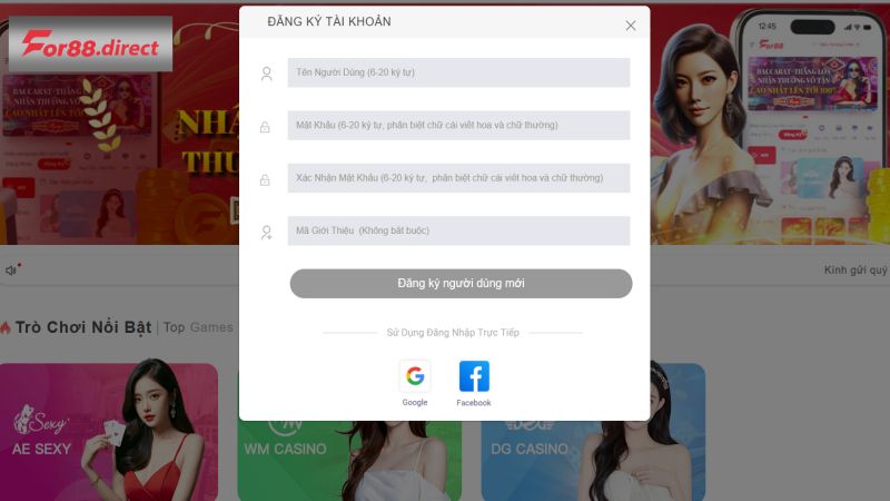 Các bước cơ bản để thực hiện đăng ký For88 thành công