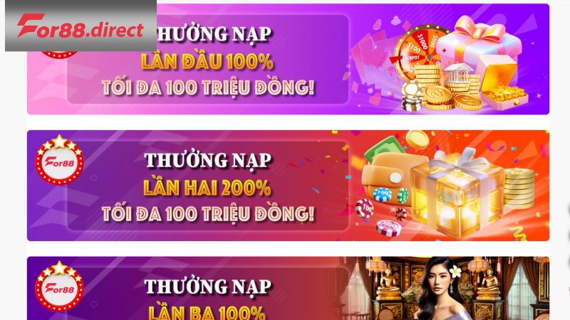 Khuyến mãi For88 chào mừng tân thủ cực sốc